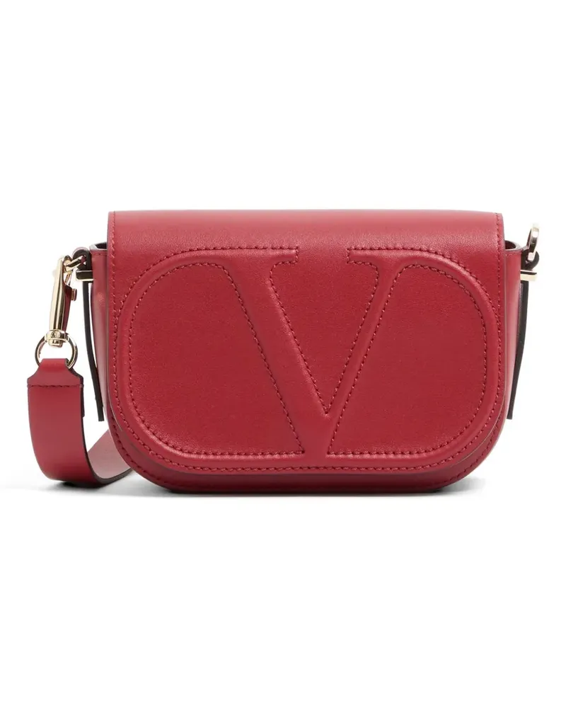 Valentino Garavani VLogo Walk small shoulder bag in calfskin - Rot Rot