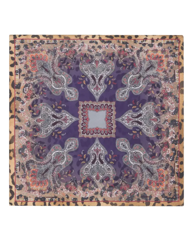 Etro paisley-motif silk pocket square - Violett Violett