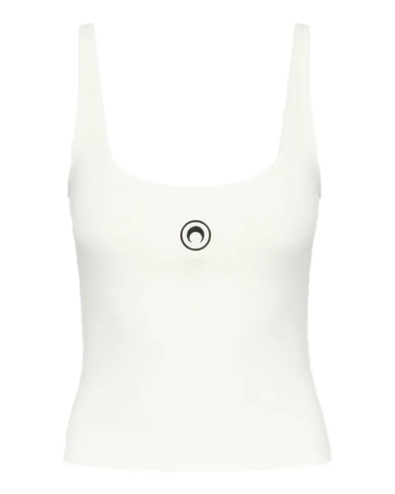 Marine Serre Moon-logo ribbed tank top - Weiß Weiß