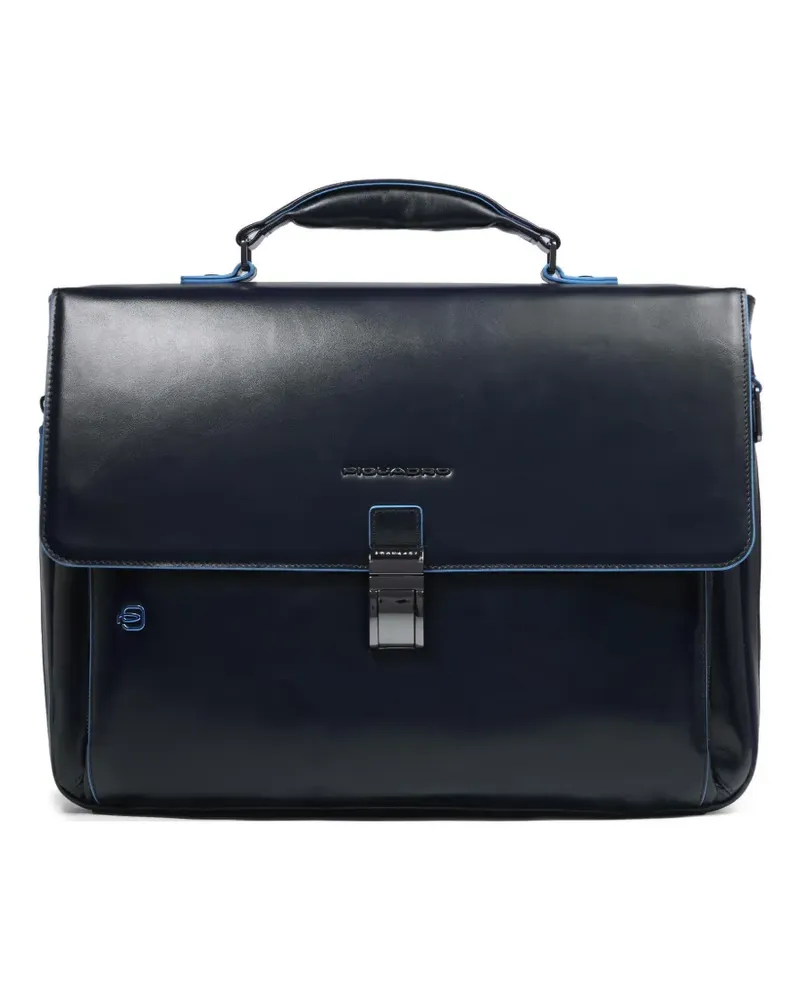Piquadro expandable leather briefcase - Blau Blau