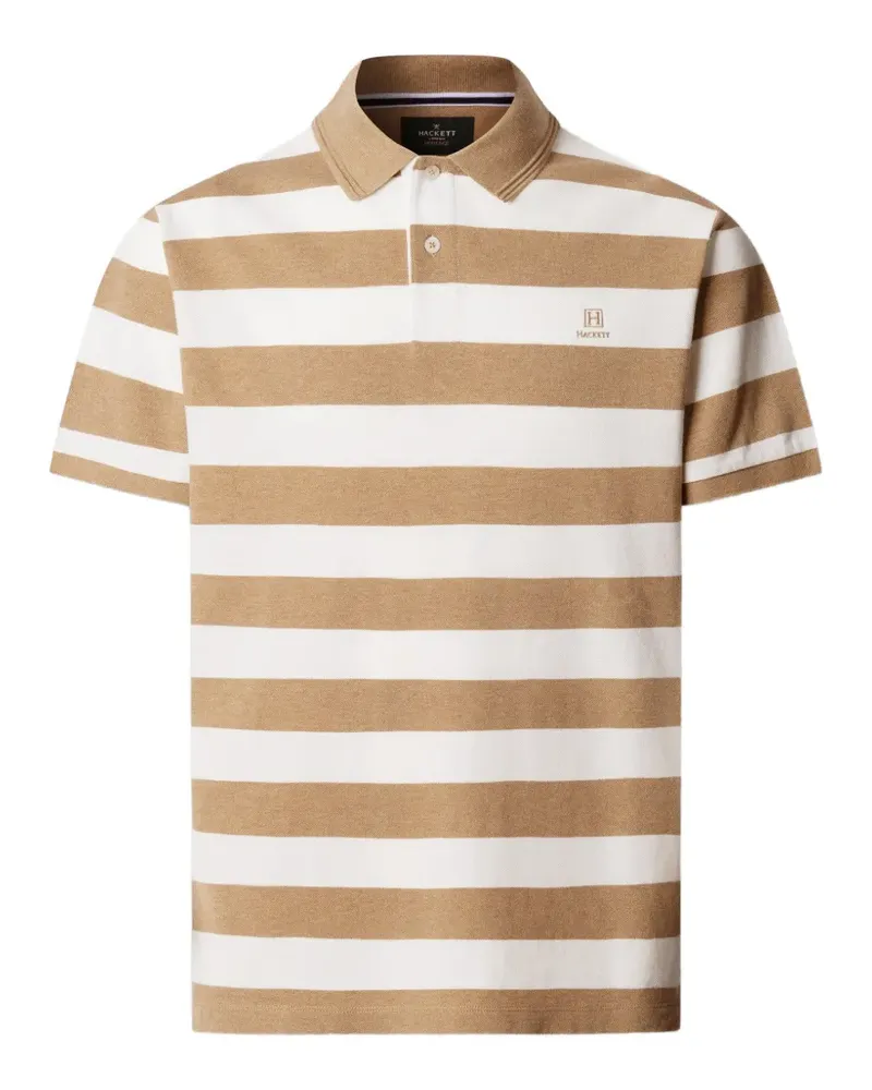 Hackett Gestreiftes Poloshirt - Nude Nude
