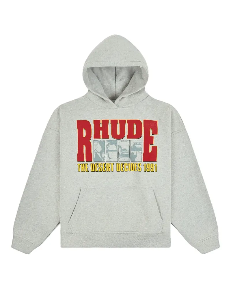 RHUDE Hoodie mit Logo-Print - Grau Grau