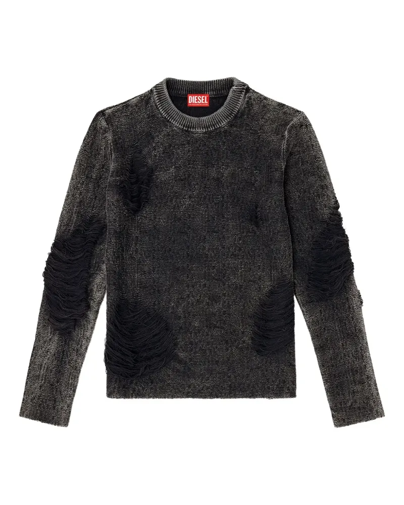 Diesel Ausgefranster Pullover - Schwarz Schwarz