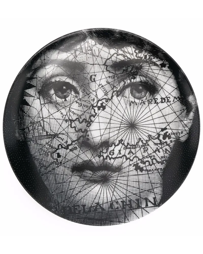 Fornasetti Tema e Variazioni Teller - Schwarz Schwarz
