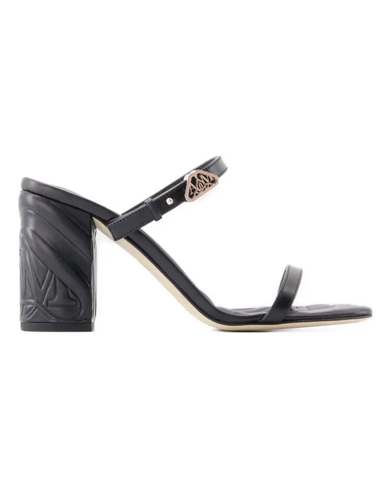 Alexander McQueen embossed heeled sandals - Schwarz Schwarz