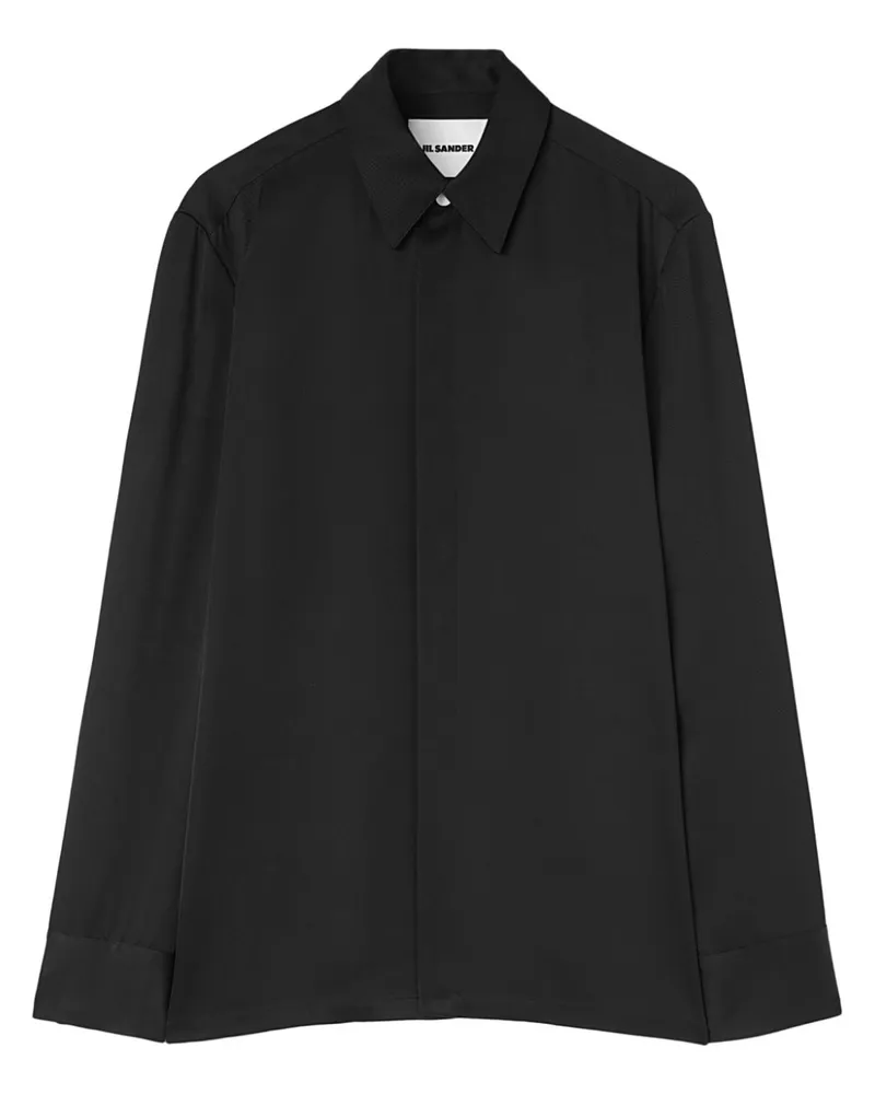 Jil Sander Hemd mit verdeckten Knöpfen - Schwarz Schwarz