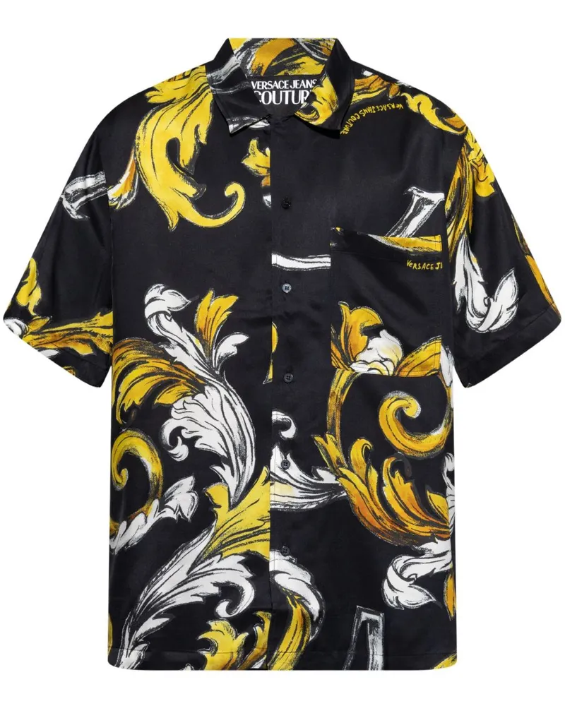 Versace Jeans Outline Barocco Hemd - Schwarz Schwarz