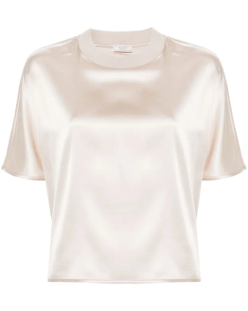 Peserico Satinbluse mit rundem Ausschnitt - Gold Gold
