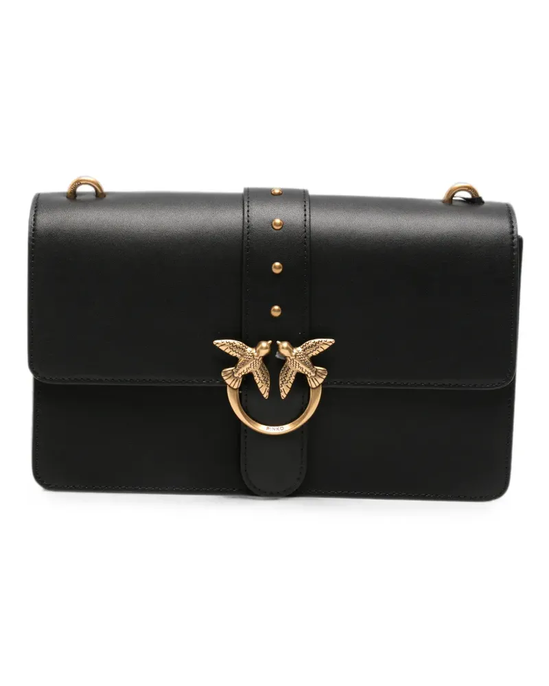 Pinko Love Birds leather shoulder bag - Schwarz Schwarz