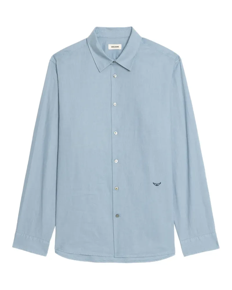 Zadig & Voltaire Sid embroidered-logo shirt - Blau Blau