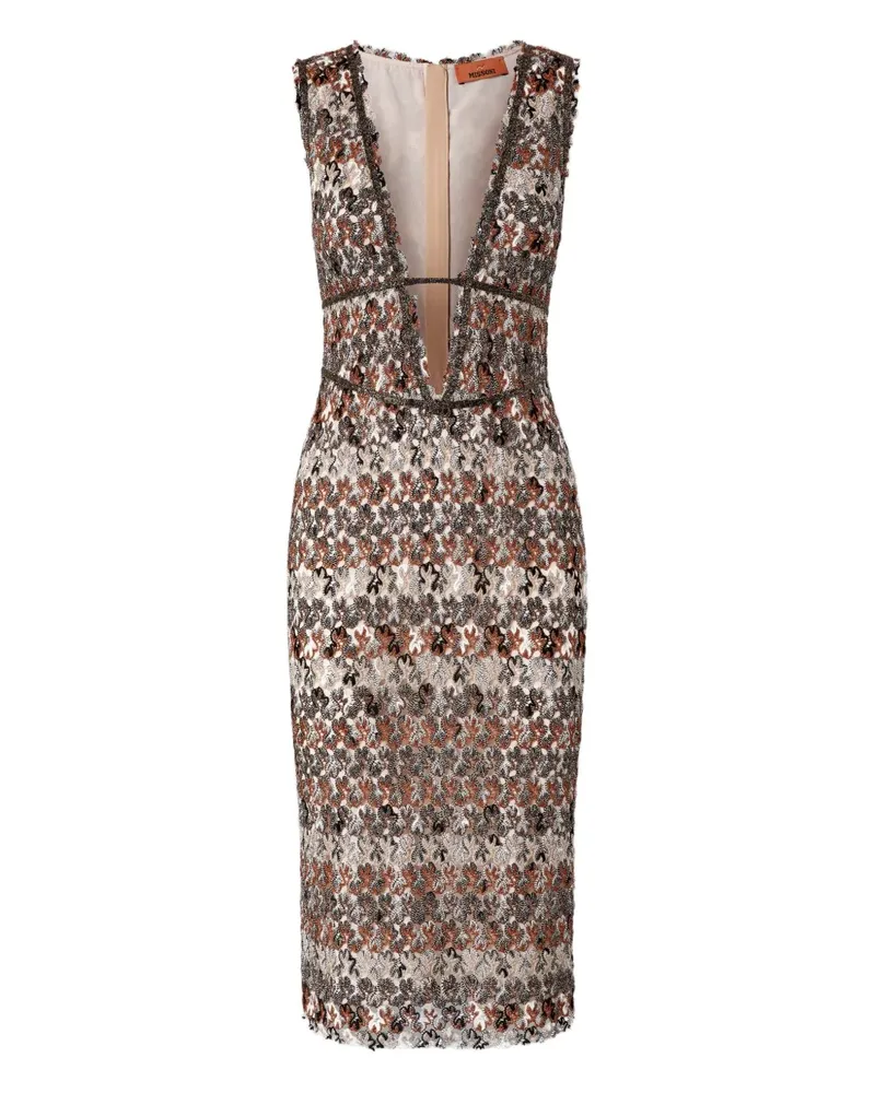 Missoni Geblümtes Midikleid - Nude Nude