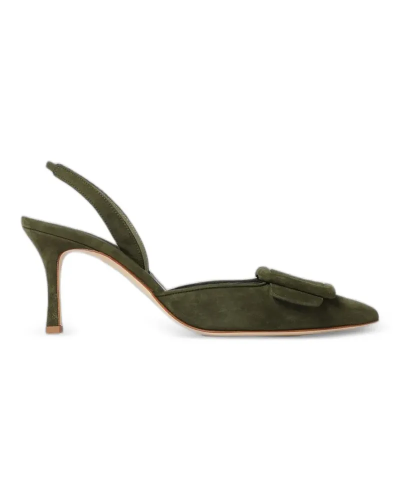 Manolo Blahnik Maysli buckle-detail suede pumps - Grün Grün