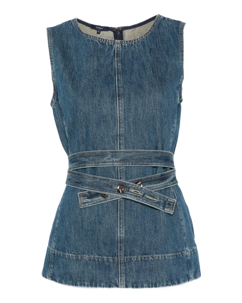 Soeur Chance Jeanstop mit Gürtel - Blau Blau