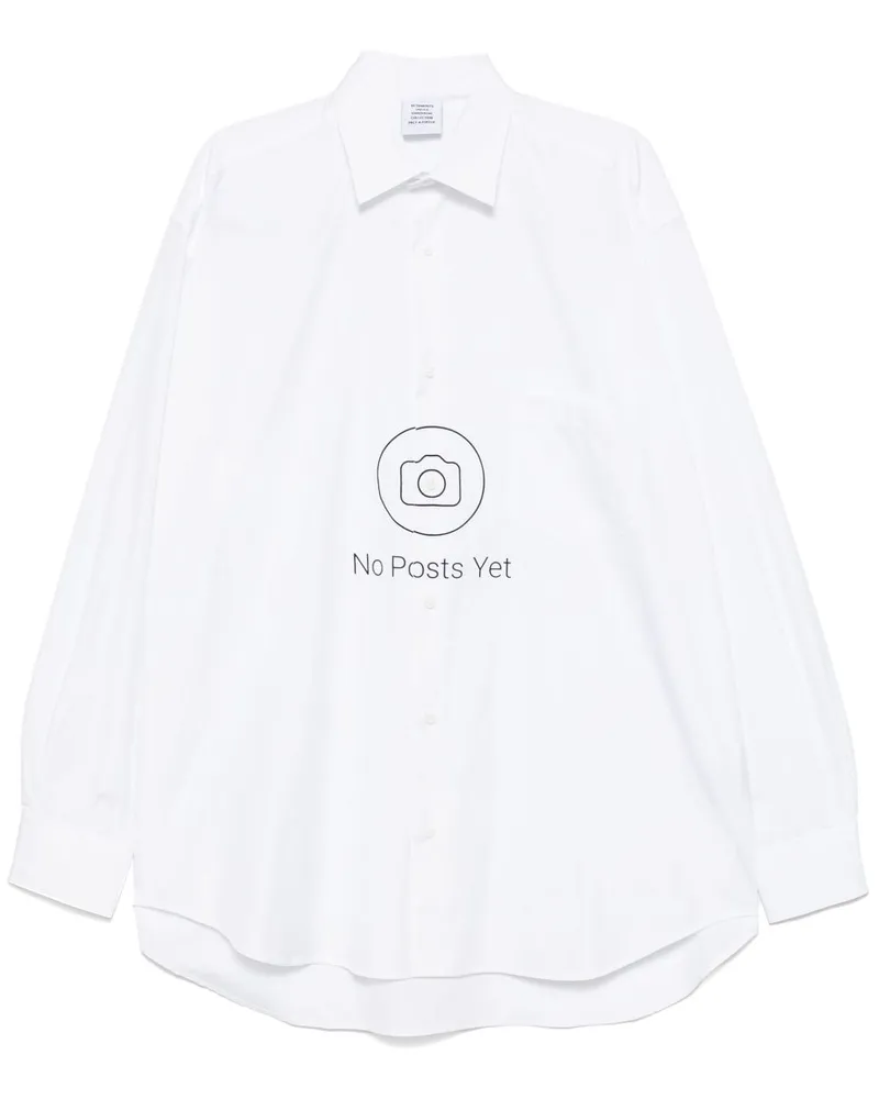 VETEMENTS Hemd mit grafischem Print - Weiß Weiß