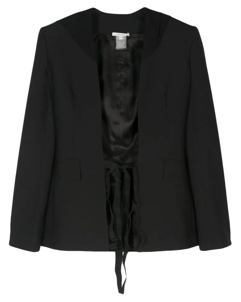 Nensi Dojaka Gebundener Blazer mit Kapuze - Schwarz Schwarz