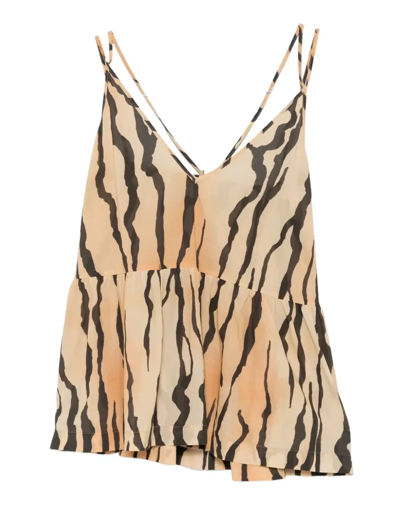 Nanushka Miley tiger-print blouse - Orange Orange