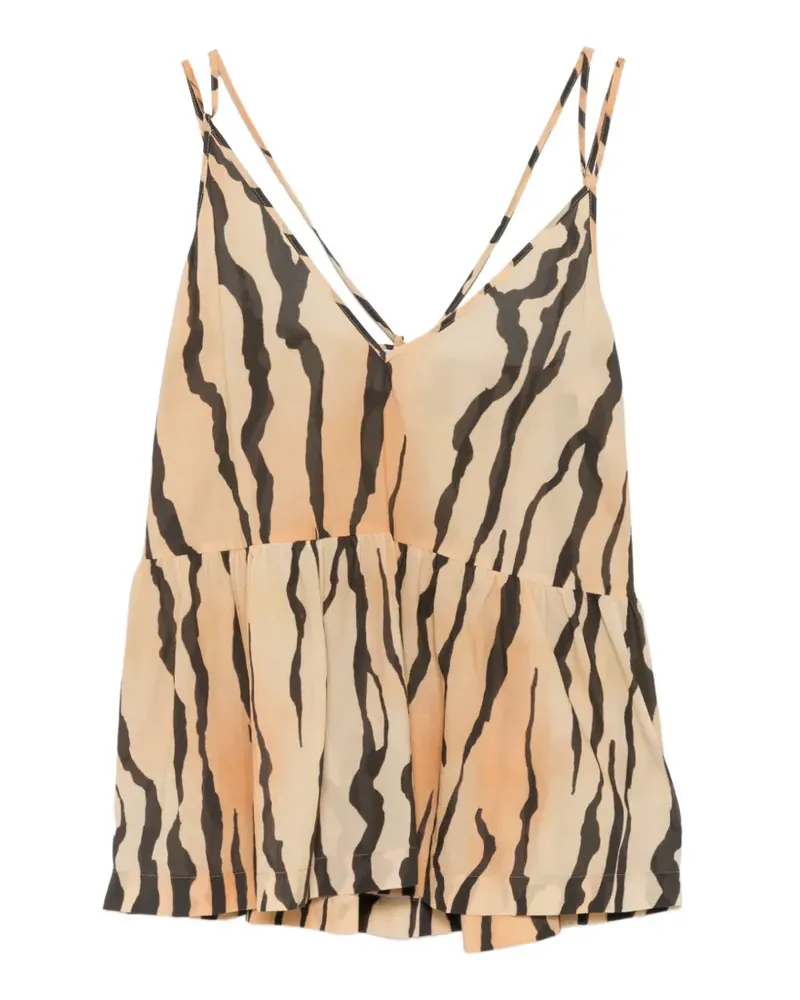 Nanushka Miley tiger-print blouse - Orange Orange