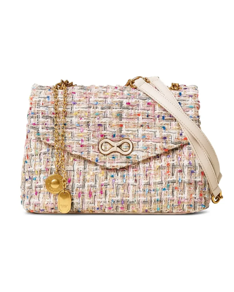 Twin-Set Tweed-Satteltasche mit Kette - Nude Nude