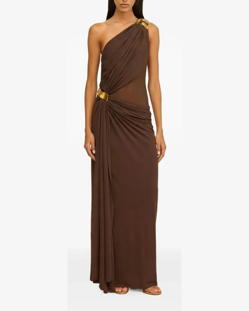 Cult Gaia Genista asymmetric gathered dress - Braun Braun