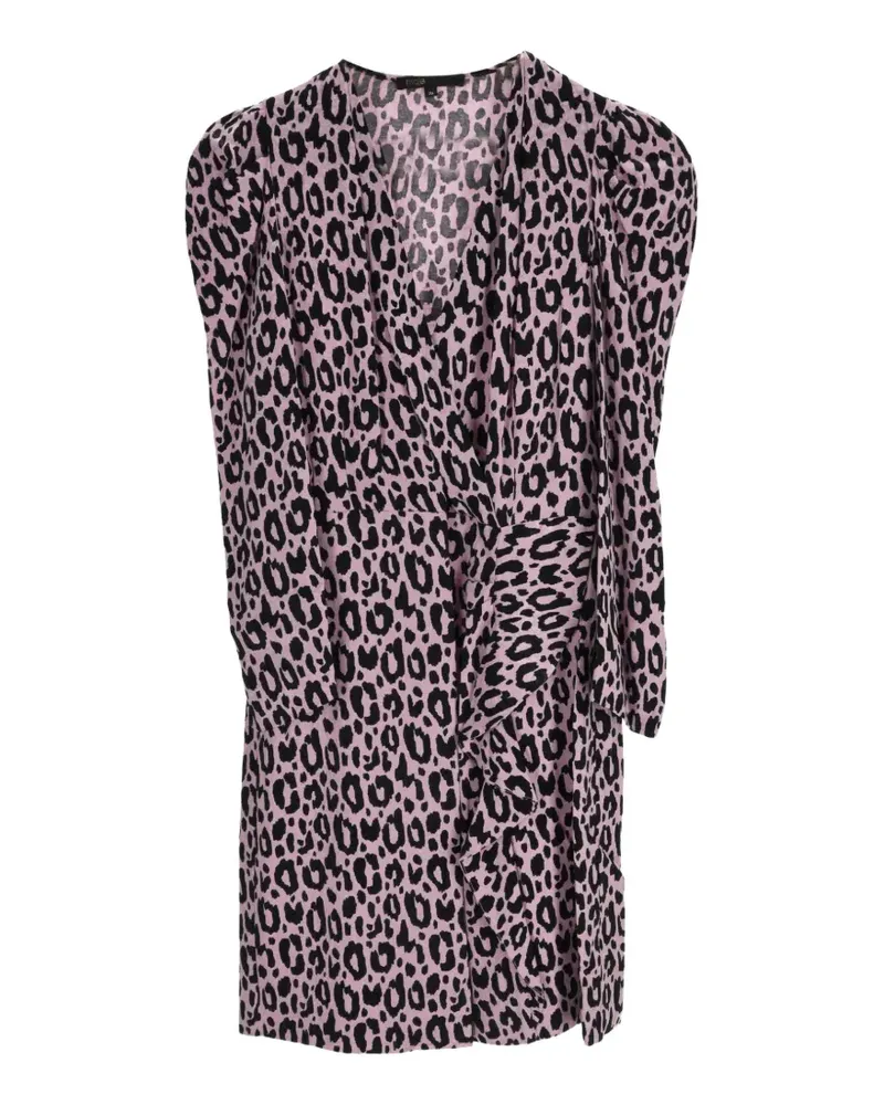 Maje animal-print V-neck mini dress - Rosa Rosa