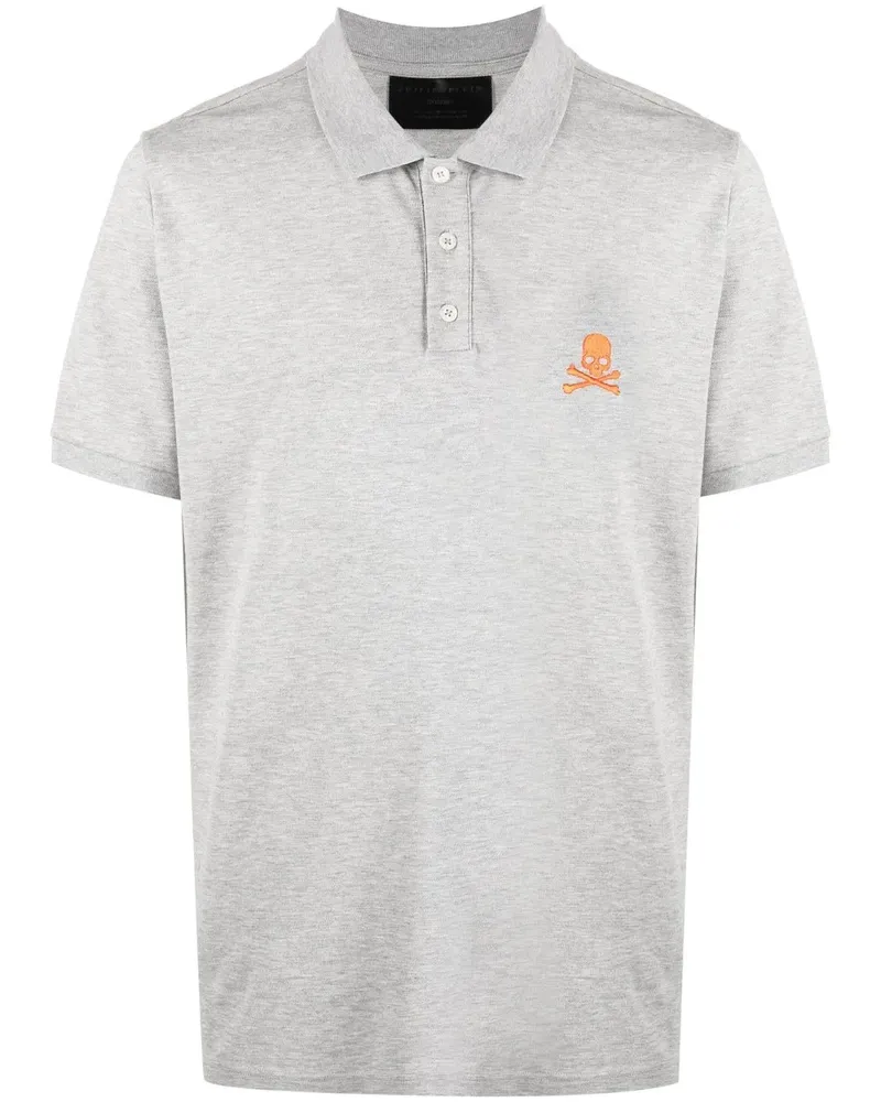 Philipp Plein Poloshirt mit Totenkopf-Print - Grau Grau