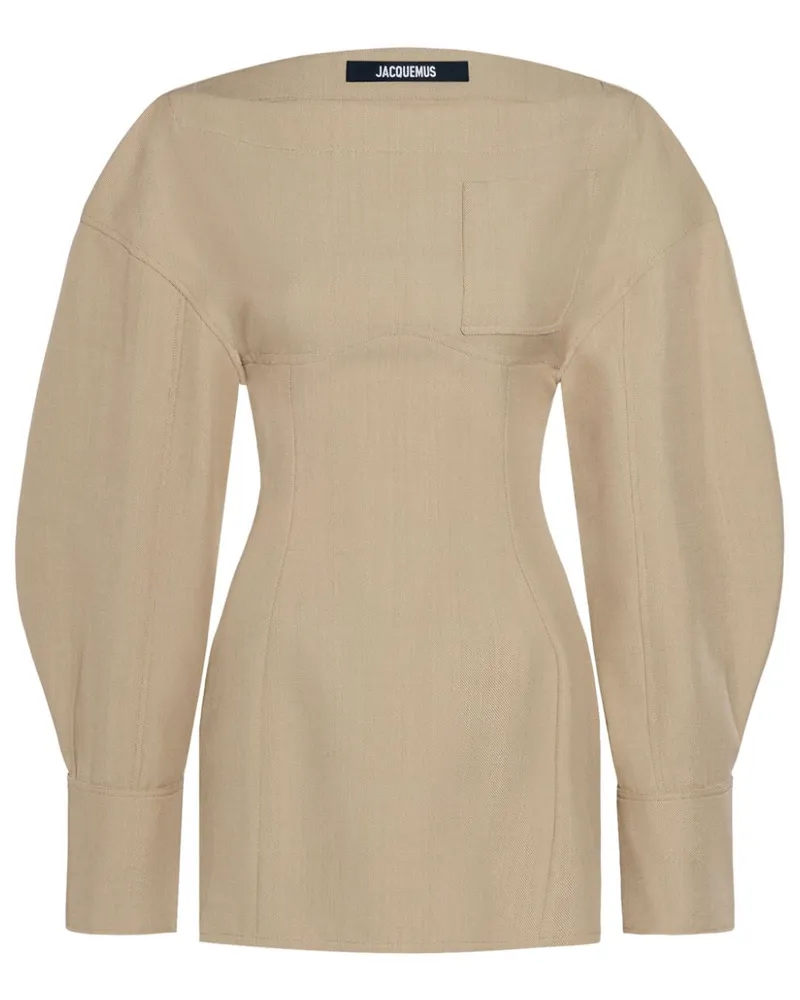 Jacquemus Le robe chemise Casaco Kleid - Nude Nude