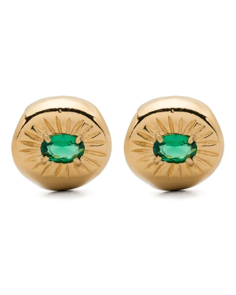 Wouters & Hendrix emerald-embellished earrings - Grün Grün