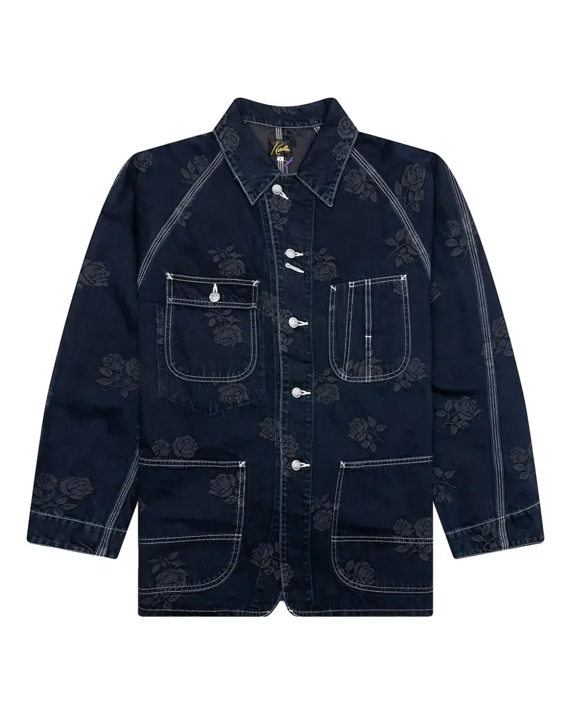 NEEDLES Jeansjacke mit Rosenstickerei - Schwarz Schwarz
