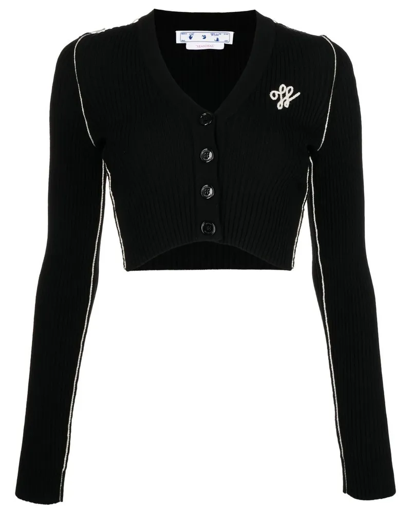 OFF-WHITE Outline Cropped-Cardigan - Schwarz Schwarz