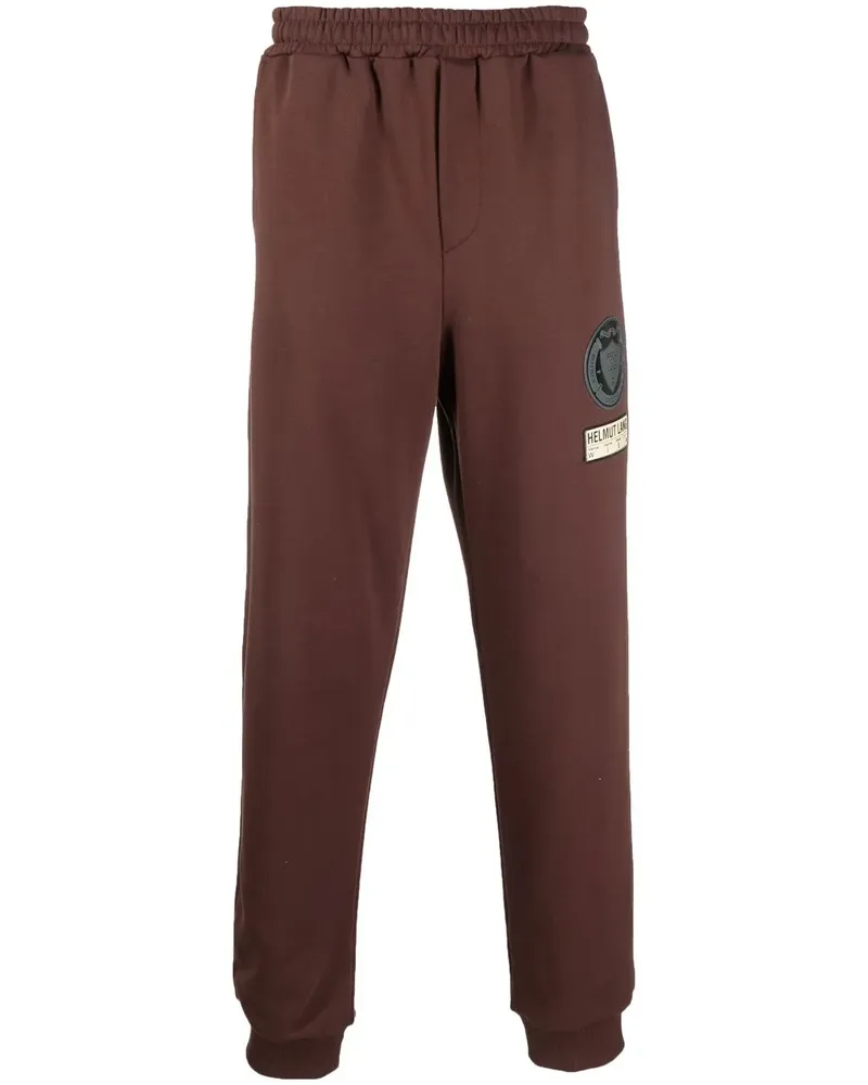 Helmut Lang Jogginghose mit Logo-Patch - Braun Braun