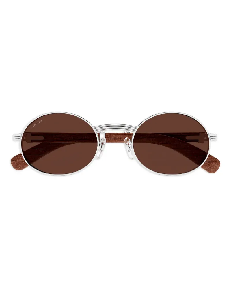 Cartier Sonnenbrille mit rundem Gestell - Silber Silber