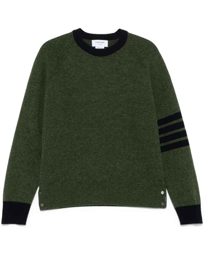 Thom Browne 4 Bar Stripe Pullover aus Shetland-Wolle - Grün Grün