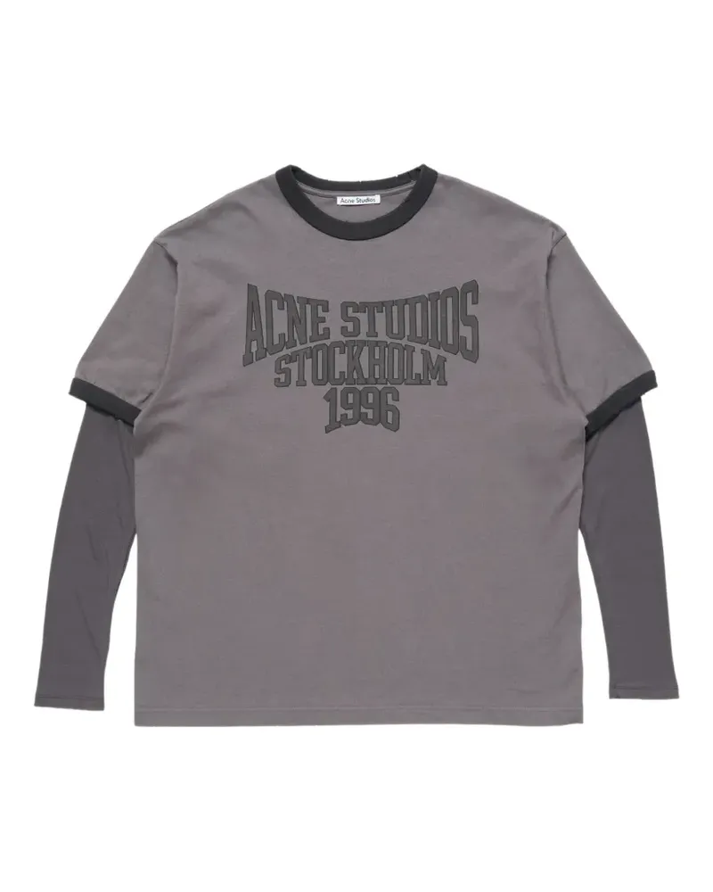 Acne Studios T-Shirt mit Logo-Print - Grau Grau
