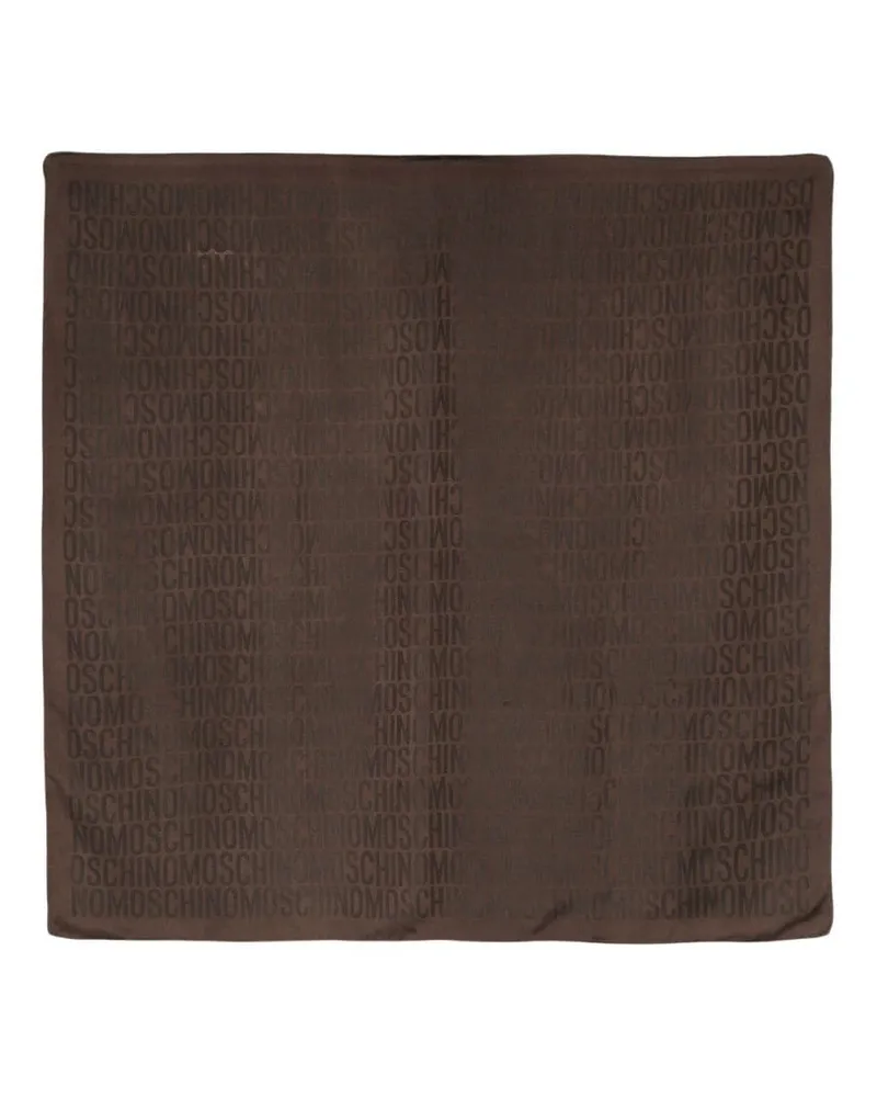 Moschino Jacquard-Schal mit Logo - Braun Braun