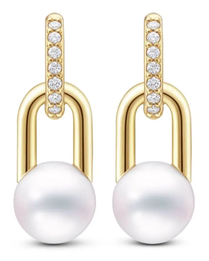 TASAKI 18kt Collection Line Fine Link Gelbgold-Hängeohrring mit Perle Gold