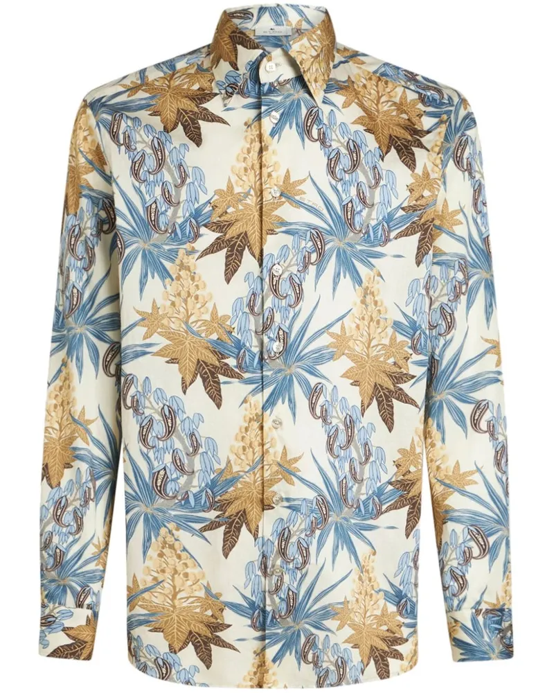 Etro Hemd mit Blatt-Print - Nude Nude