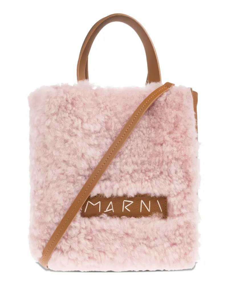 Marni Shopper mit Shearling - Rosa Rosa