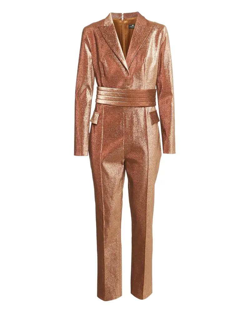 Elisabetta Franchi lurex cinched-waist jumpsuit - Rosa Rosa