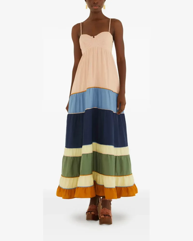 FARM Rio Maxikleid mit geflochtenen Trägern - Nude Nude