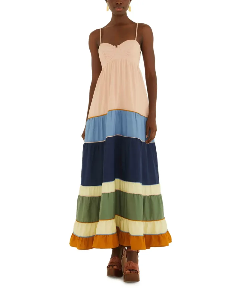 FARM Rio Maxikleid mit geflochtenen Trägern - Nude Nude