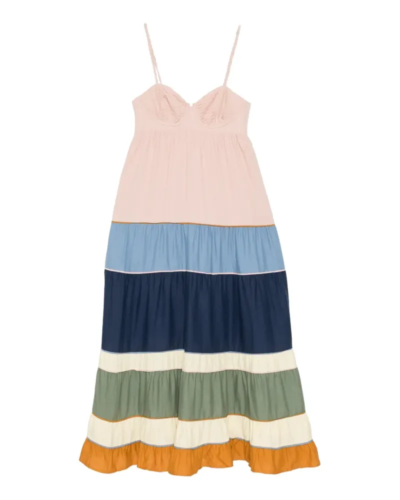FARM Rio Maxikleid mit geflochtenen Trägern - Rosa Rosa
