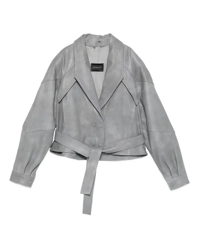 Manokhi Karo belted double-breasted jacket - Grau Grau