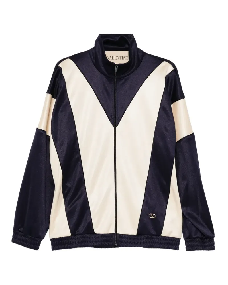 Valentino Garavani logo-patched zip-up sweatshirt - Blau Blau