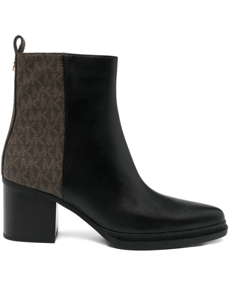 Michael Kors lex leather and signature logo boots - Schwarz Schwarz
