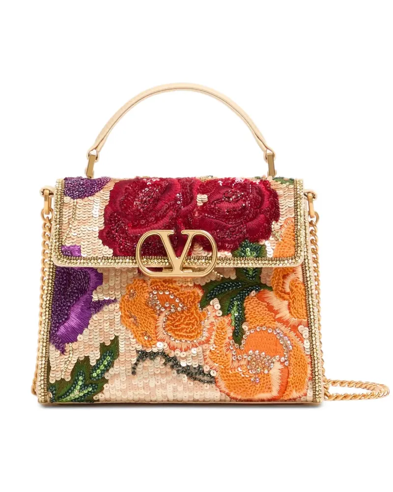 Valentino Garavani Mini VSling Handtasche mit Stickerei - Nude Nude