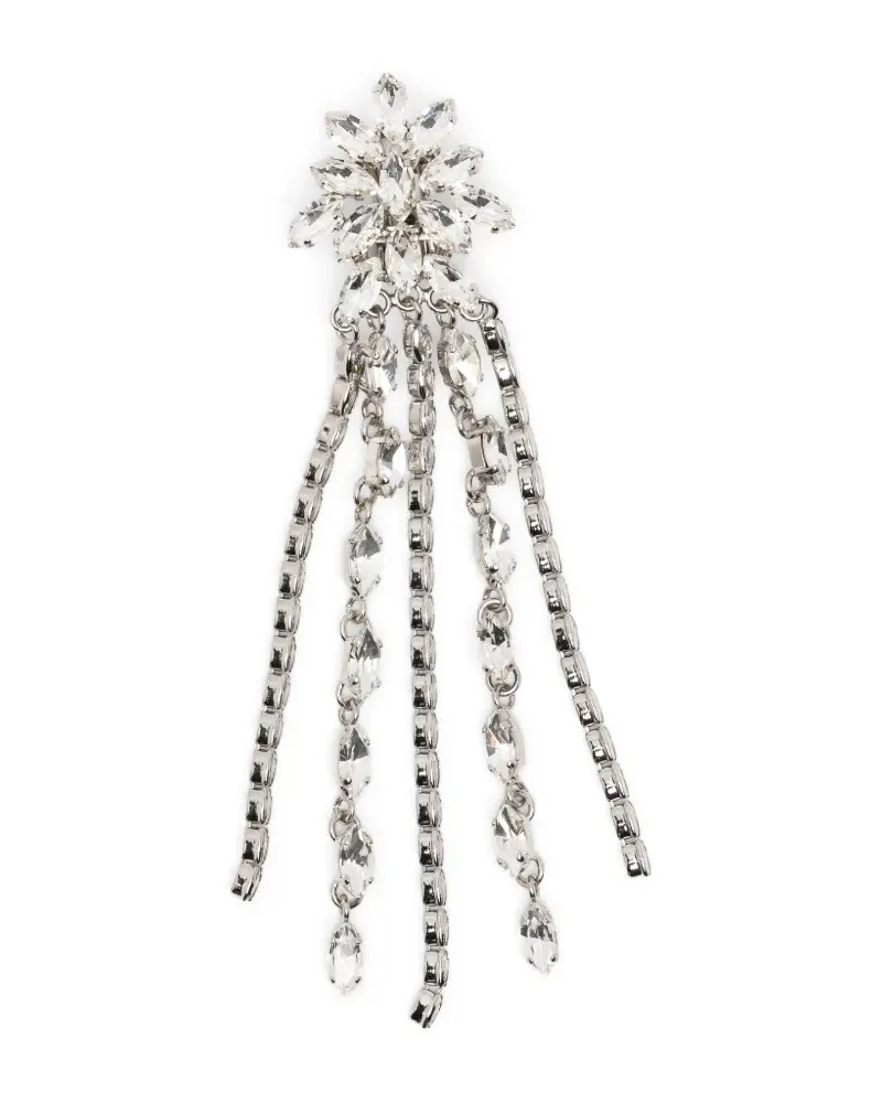 Alessandra Rich Ohrringe mit Blumenanhänger - Silber Silber