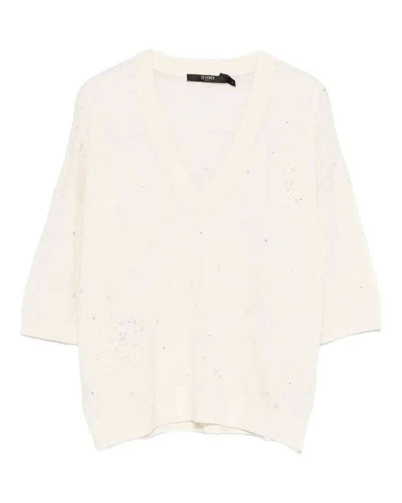 Seventy sequin V-neck top - Nude Nude