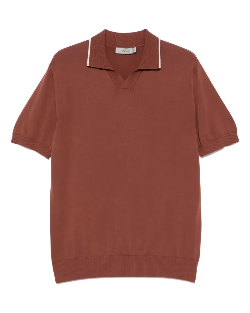 Canali T-Shirt aus Jersey - Braun Braun