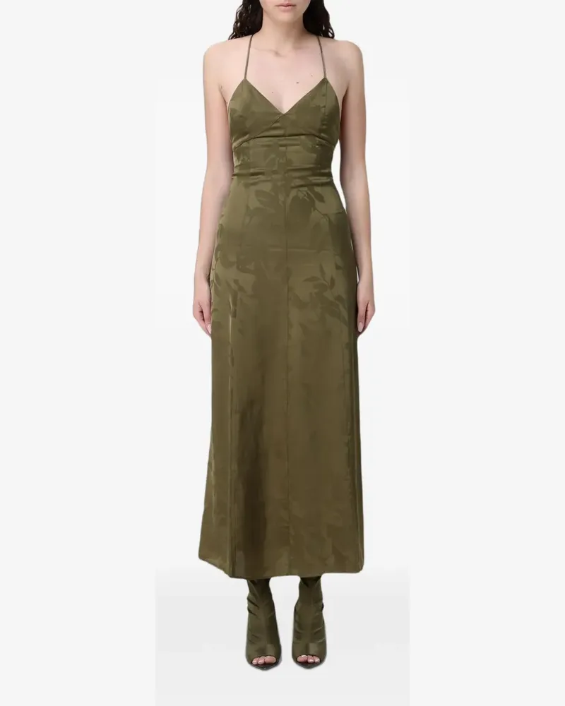 Armani Exchange damask-satin maxi dress - Grün Grün