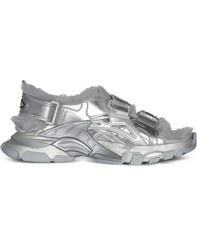 Balenciaga Flache 'Track' Sandalen - Silber Silber